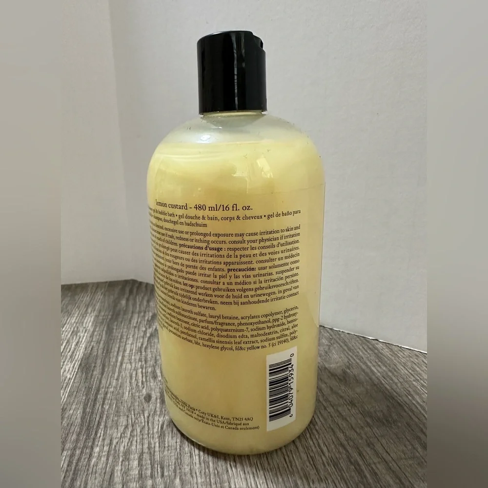 Philosophy Lemon Custard Shampoo, Shower Gel & Bubble Bath 16fl.oz. - Picture 2 of 3